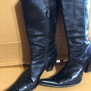 Italian Leather Boots-Black